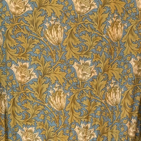 Elegant Floral Midi Dress in Blue and Yellow - Picture 4 of 4